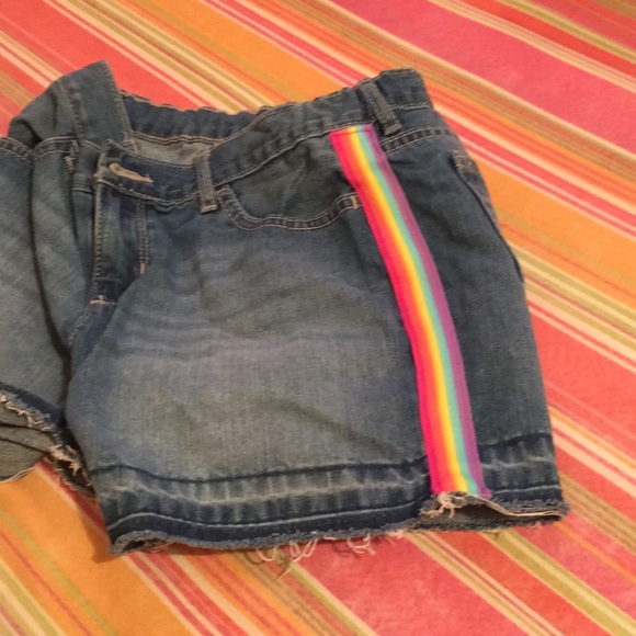 Rainbow sided striped jeans shorts - Picture 6 of 7